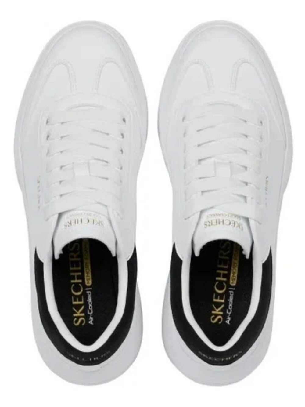Skechers Women Cordova Shoe White Black SIZE Lace Up Sneaker Shock Absorbing NEW